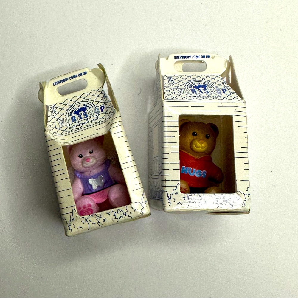 Mini Build-A-Bear Mini Collectibles - Set of 2 Adorable Bears in Original Boxes